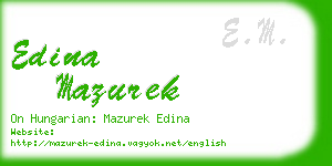 edina mazurek business card